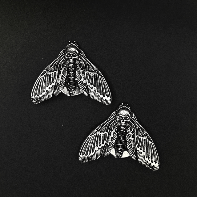 Death moth (closed wing) cufflinks 