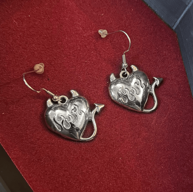 Devil heart earrings