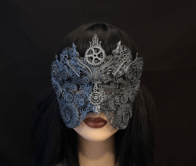 Steampunk mask (dark silver)