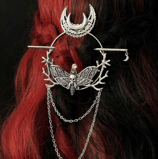 Deathmoth hair stick barette