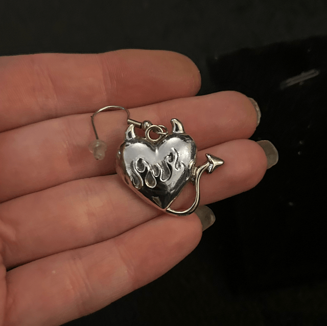 Devil heart earrings