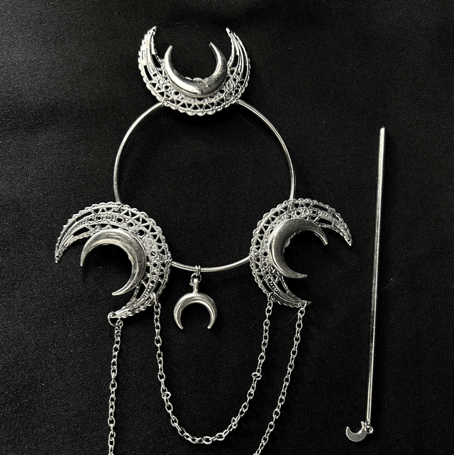 Triple moon hair stick barette