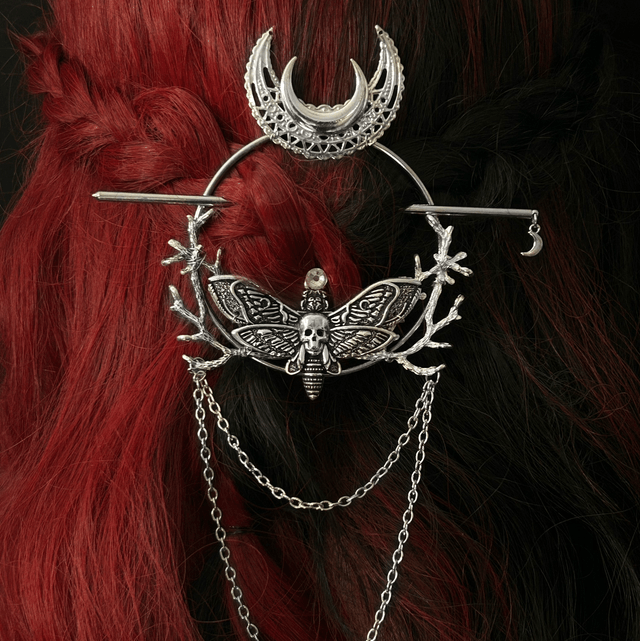 Deathmoth hair stick barette