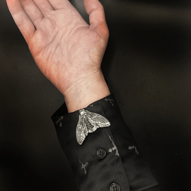 Death moth (closed wing) cufflinks 