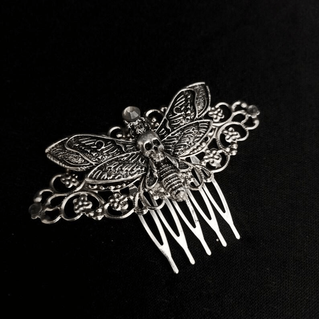 Death moth hairclip/comb