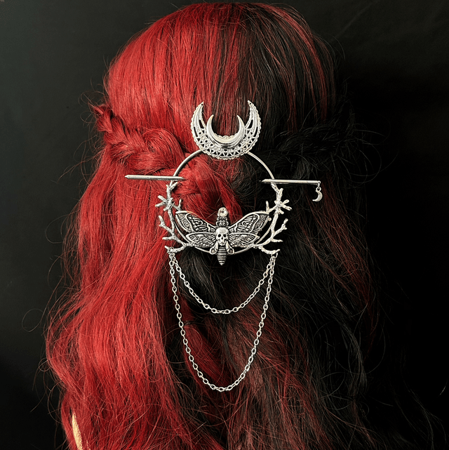 Deathmoth hair stick barette