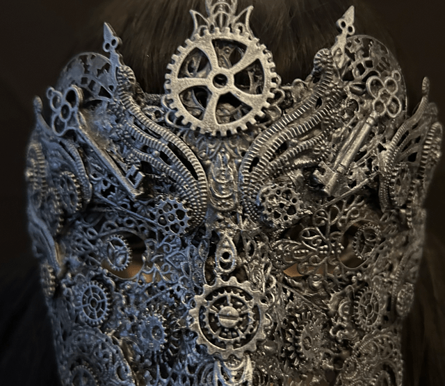 Steampunk mask (dark silver)
