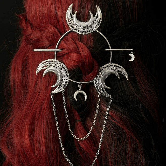 Triple moon hair stick barette