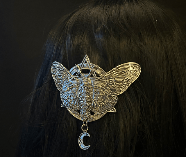 Death moth hair barette