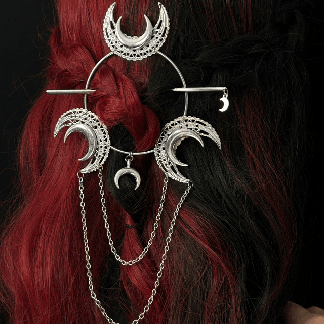 Triple moon hair stick barette