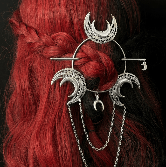 Triple moon hair stick barette