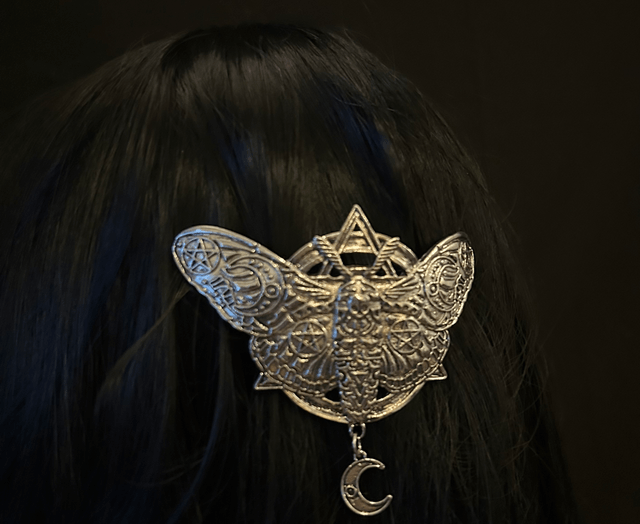 Death moth hair barette