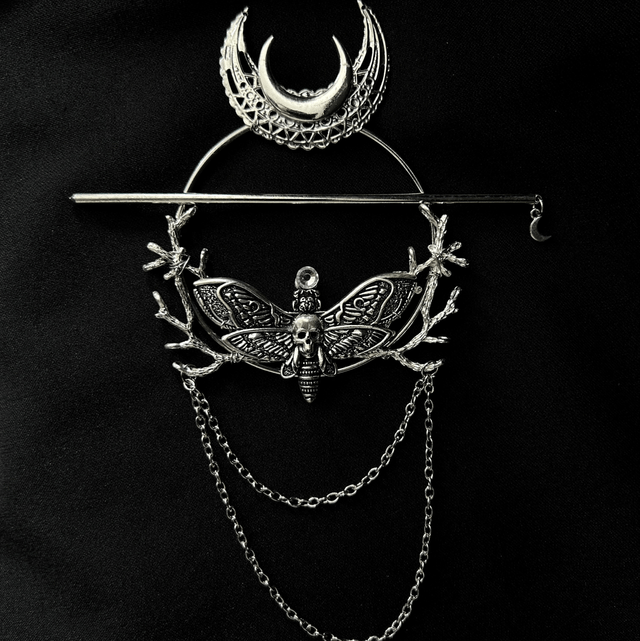 Deathmoth hair stick barette