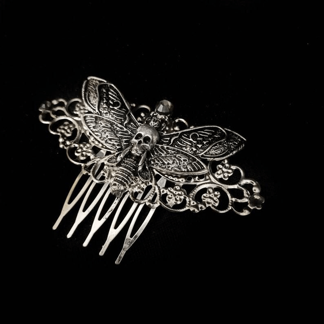 Death moth hairclip/comb