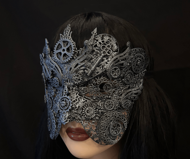 Steampunk mask (dark silver)