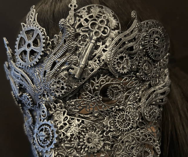 Steampunk mask (dark silver)