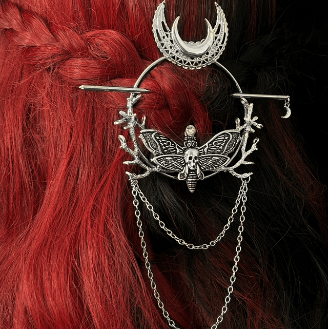 Deathmoth hair stick barette
