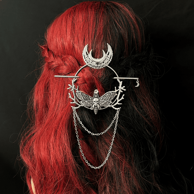 Deathmoth hair stick barette