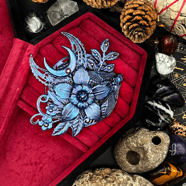 Moth Moon Brooch/Clip