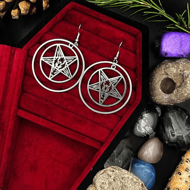 Satanic earrings